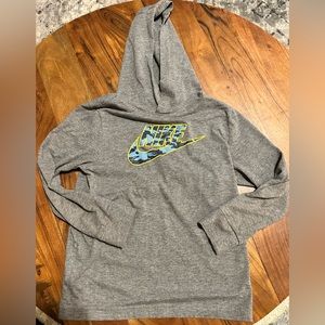 Nike grey size L 6/7 kids long sleeve with hood
